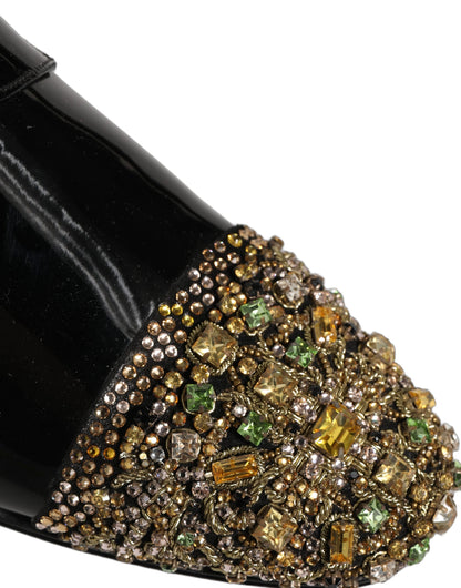 Dolce & Gabbana Black Embellished Derby Dress Formal Shoes