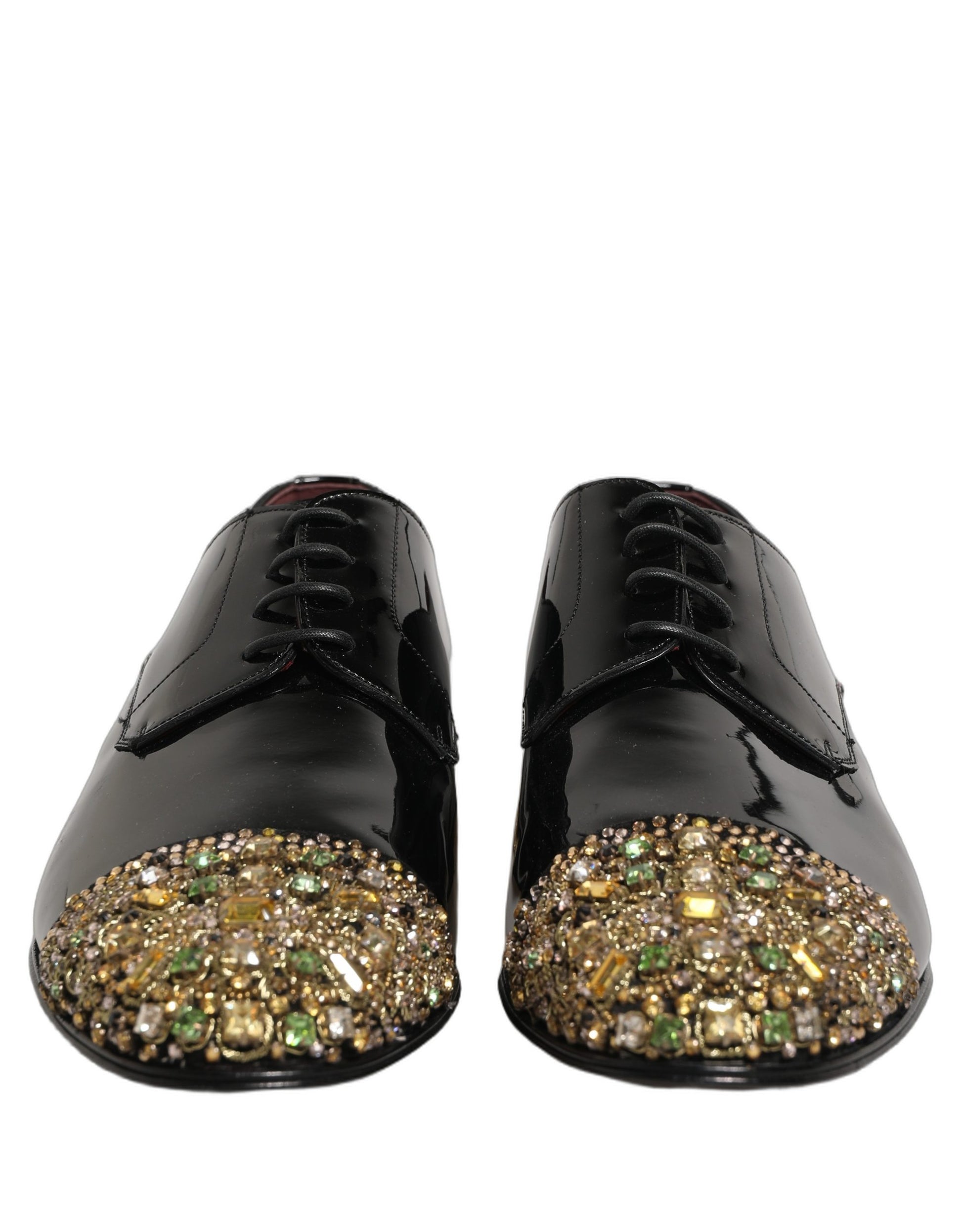 Dolce & Gabbana Black Embellished Derby Dress Formal Shoes