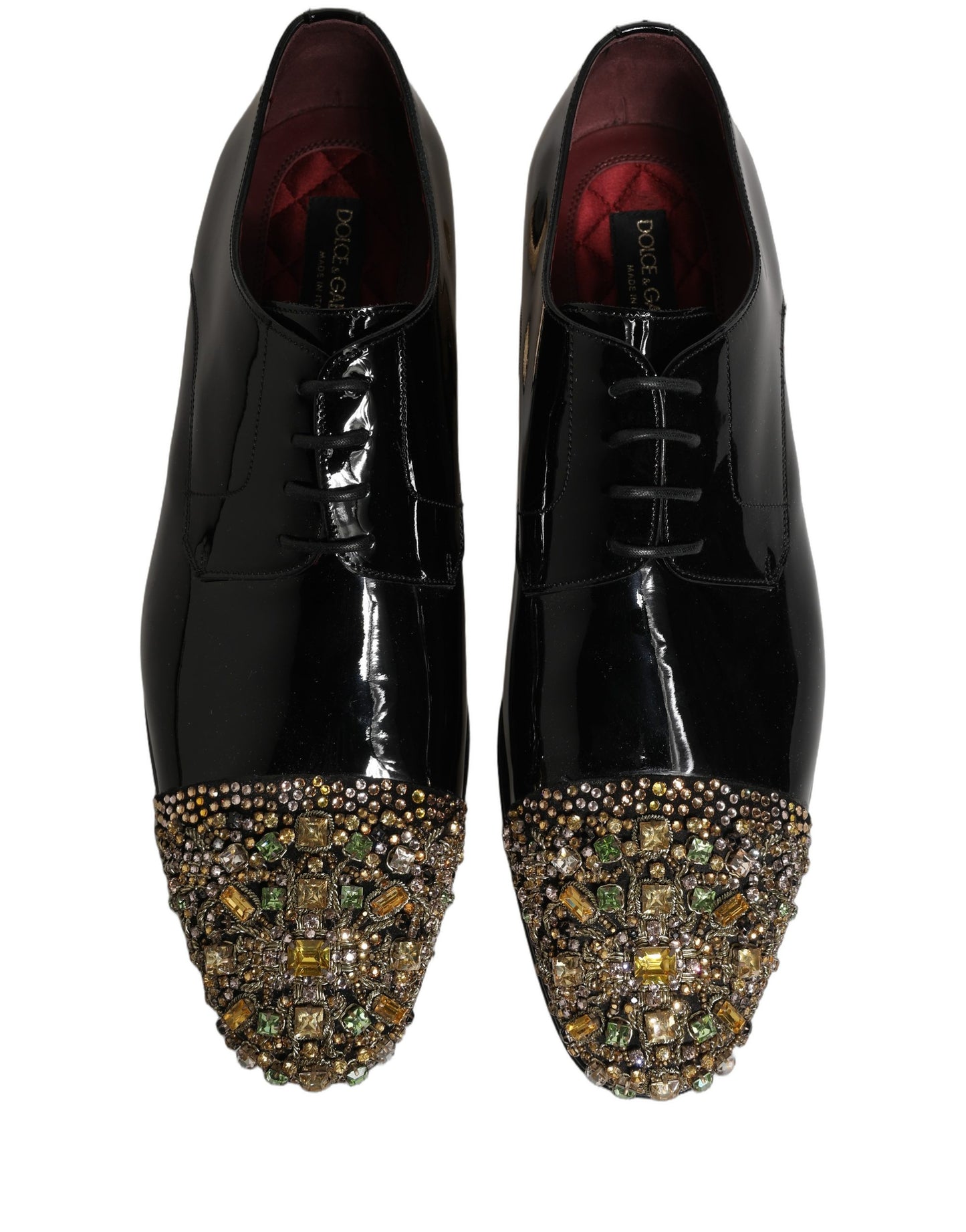 Dolce & Gabbana Black Embellished Derby Dress Formal Shoes