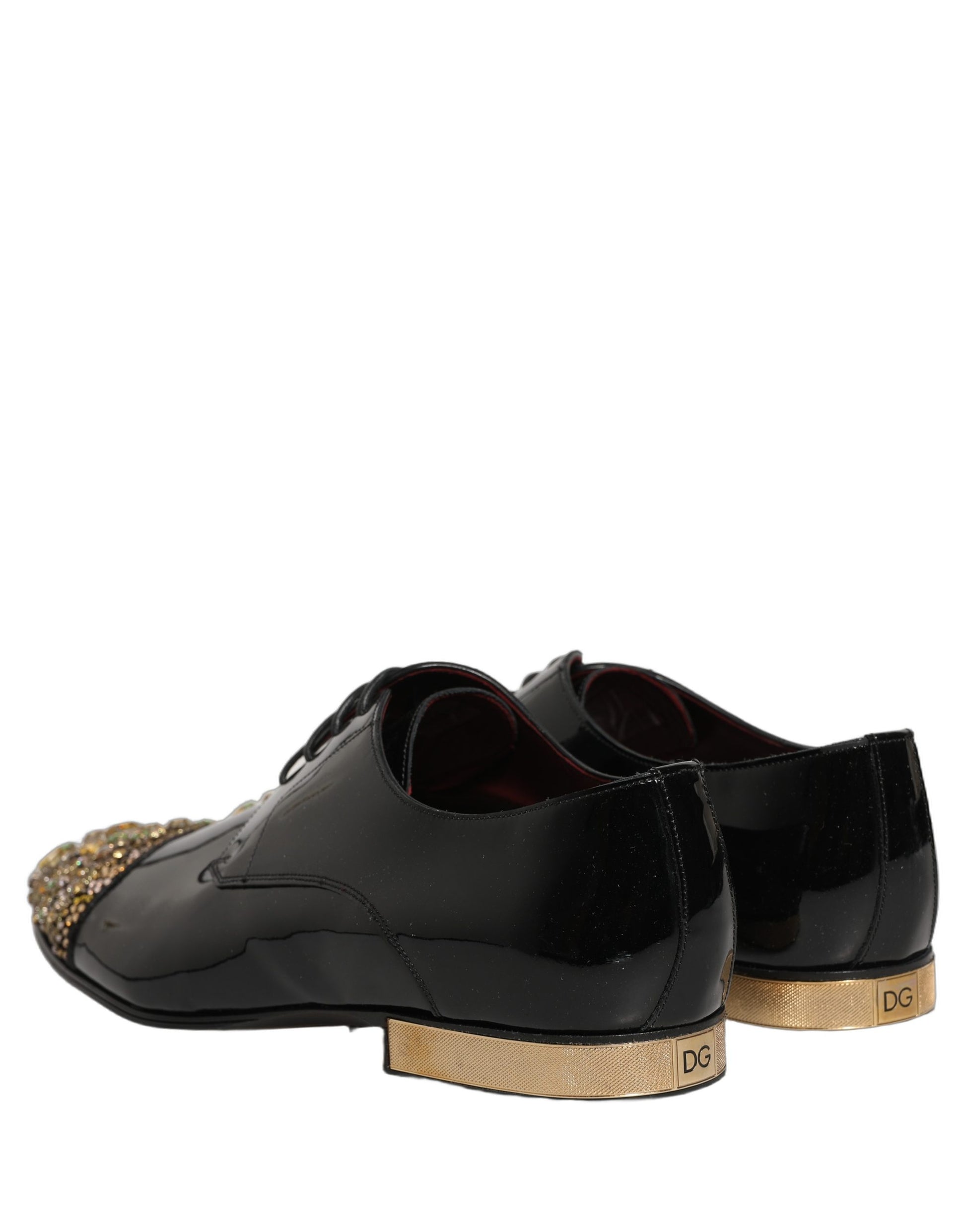 Dolce & Gabbana Black Embellished Derby Dress Formal Shoes