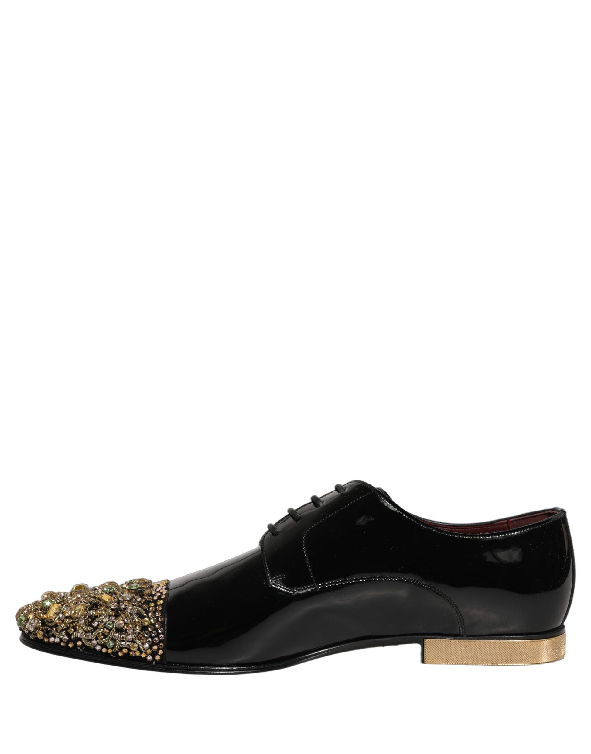 Dolce & Gabbana Black Embellished Derby Dress Formal Shoes