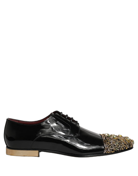 Dolce & Gabbana Black Embellished Derby Dress Formal Shoes