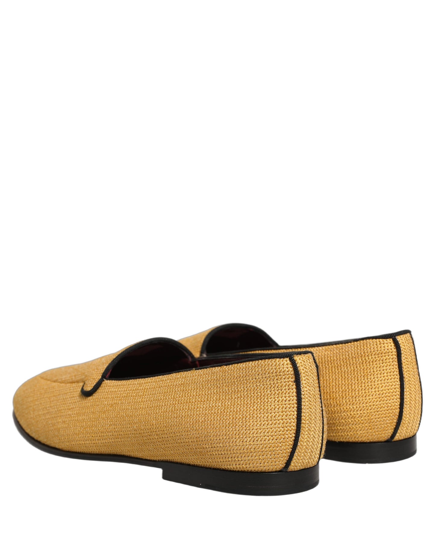 Dolce & Gabbana Yellow Woven Men Slip On Dress Loafers