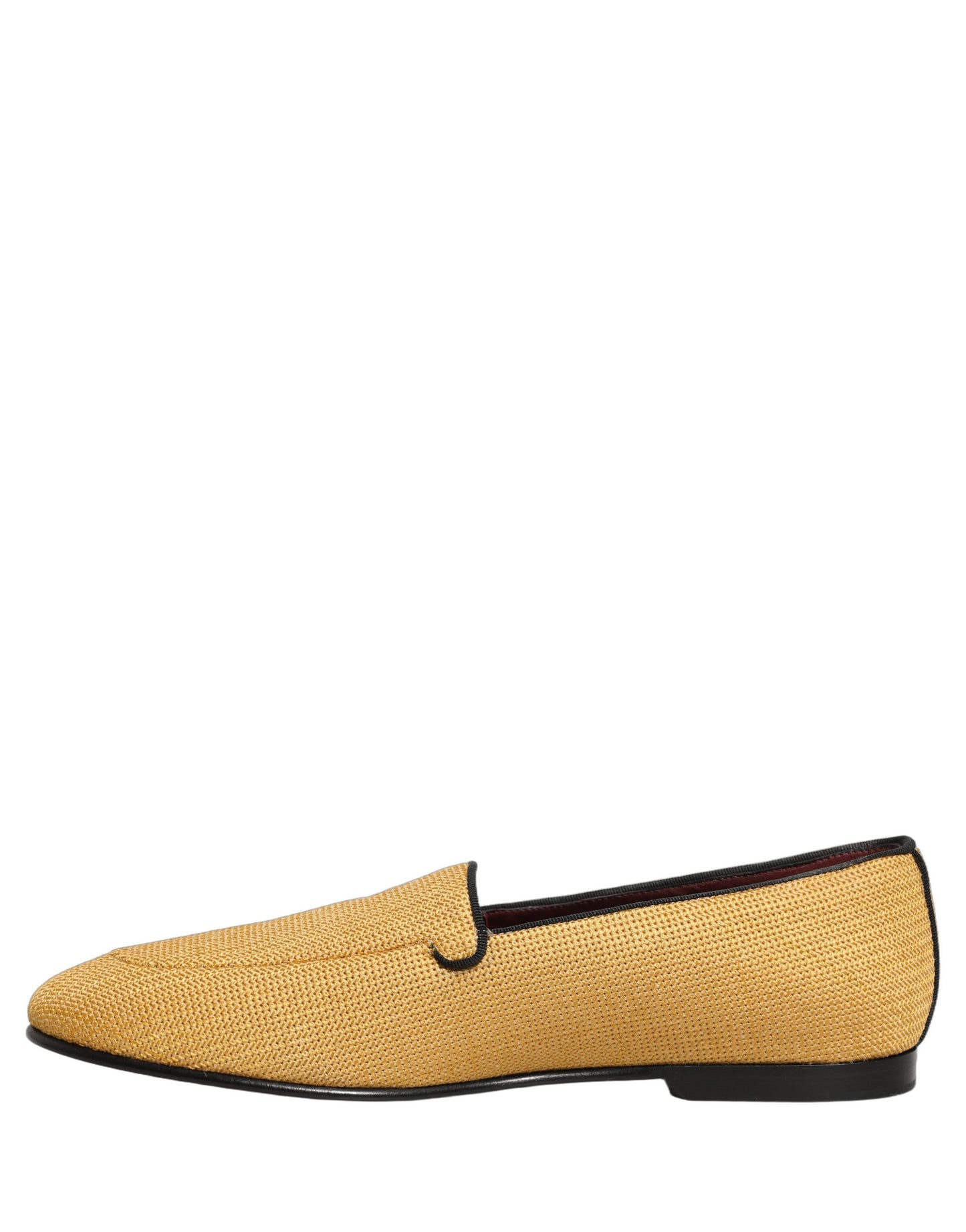 Dolce & Gabbana Yellow Woven Men Slip On Dress Loafers