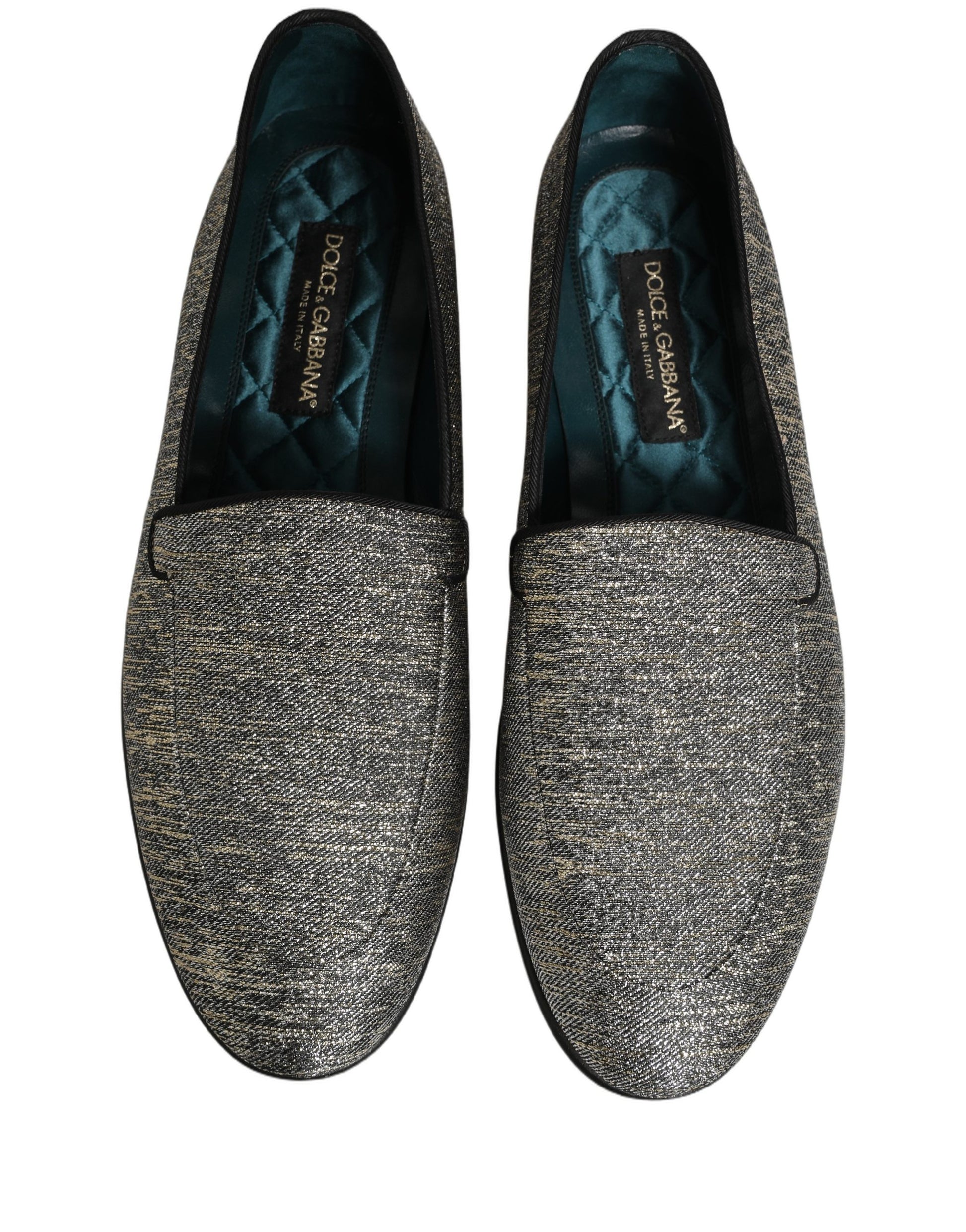 Dolce & Gabbana Gray Lurex Glitter Dress Loafers for Men