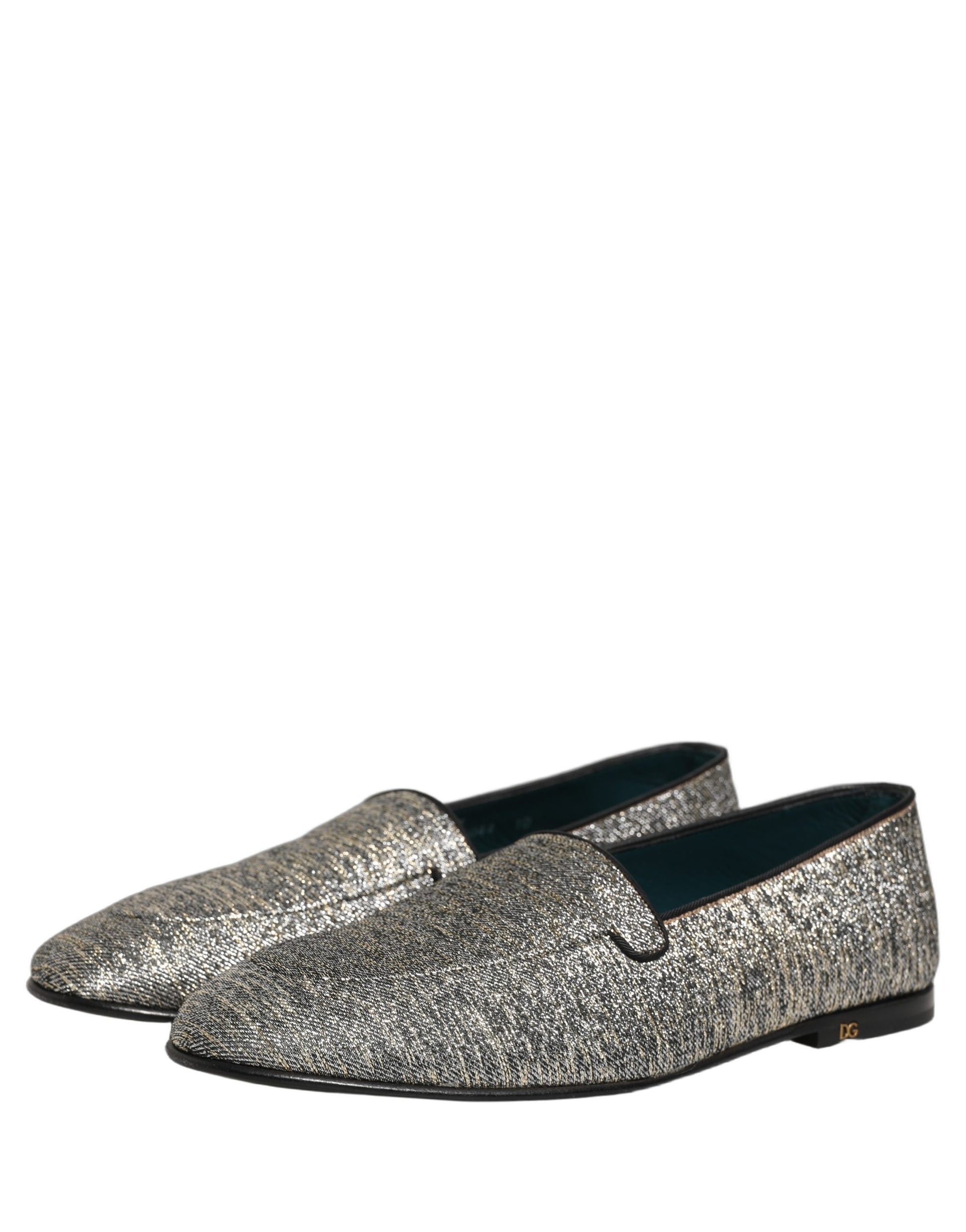 Dolce & Gabbana Gray Lurex Glitter Dress Loafers for Men
