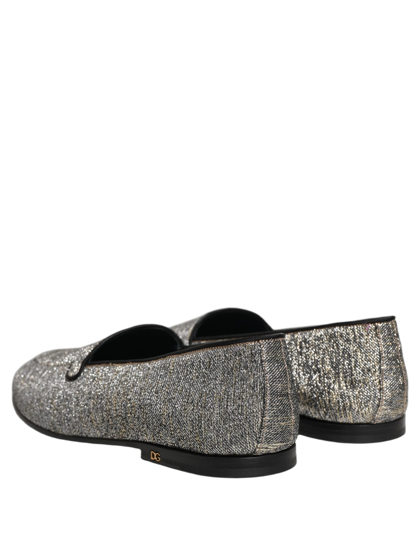 Dolce & Gabbana Gray Lurex Glitter Dress Loafers for Men