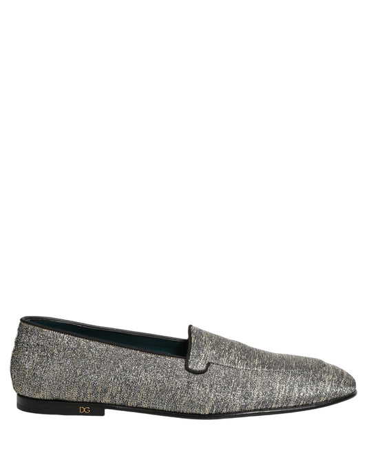 Dolce & Gabbana Gray Lurex Glitter Dress Loafers for Men