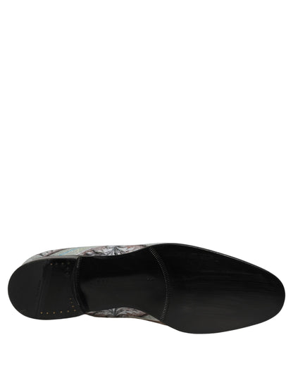 Dolce & Gabbana Multicolor Velvet Baroque Dress Loafers