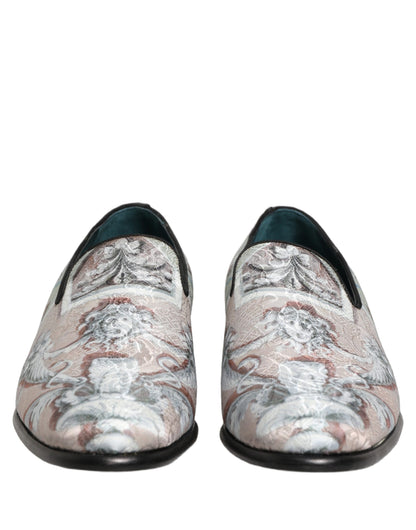 Dolce & Gabbana Multicolor Velvet Baroque Dress Loafers