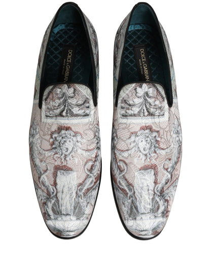 Dolce & Gabbana Multicolor Velvet Baroque Dress Loafers
