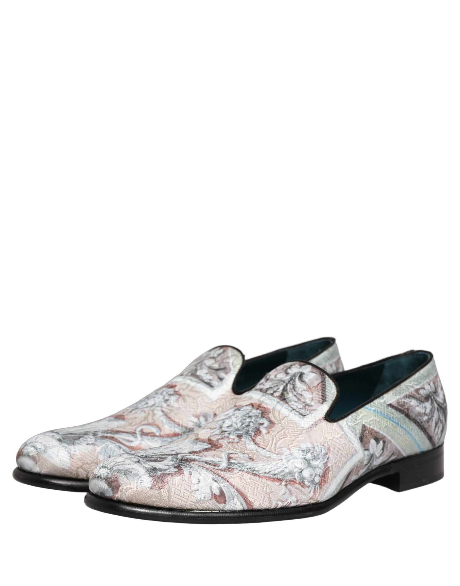 Dolce & Gabbana Multicolor Velvet Baroque Dress Loafers