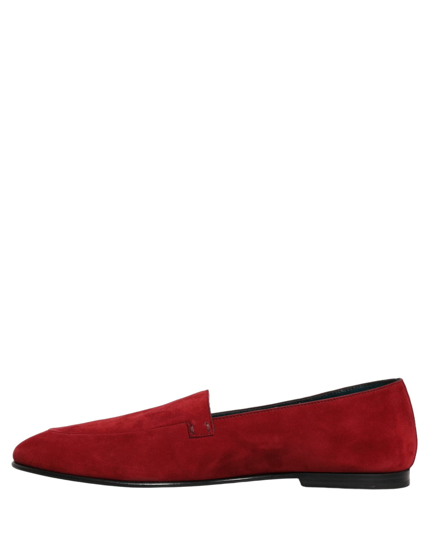 Dolce & Gabbana Red Suede Logo Slip-On Flats