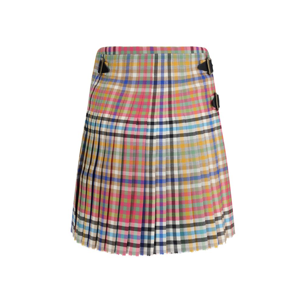 Vivienne Westwood Wool Heather Check Mini Kilt Mini Skirt