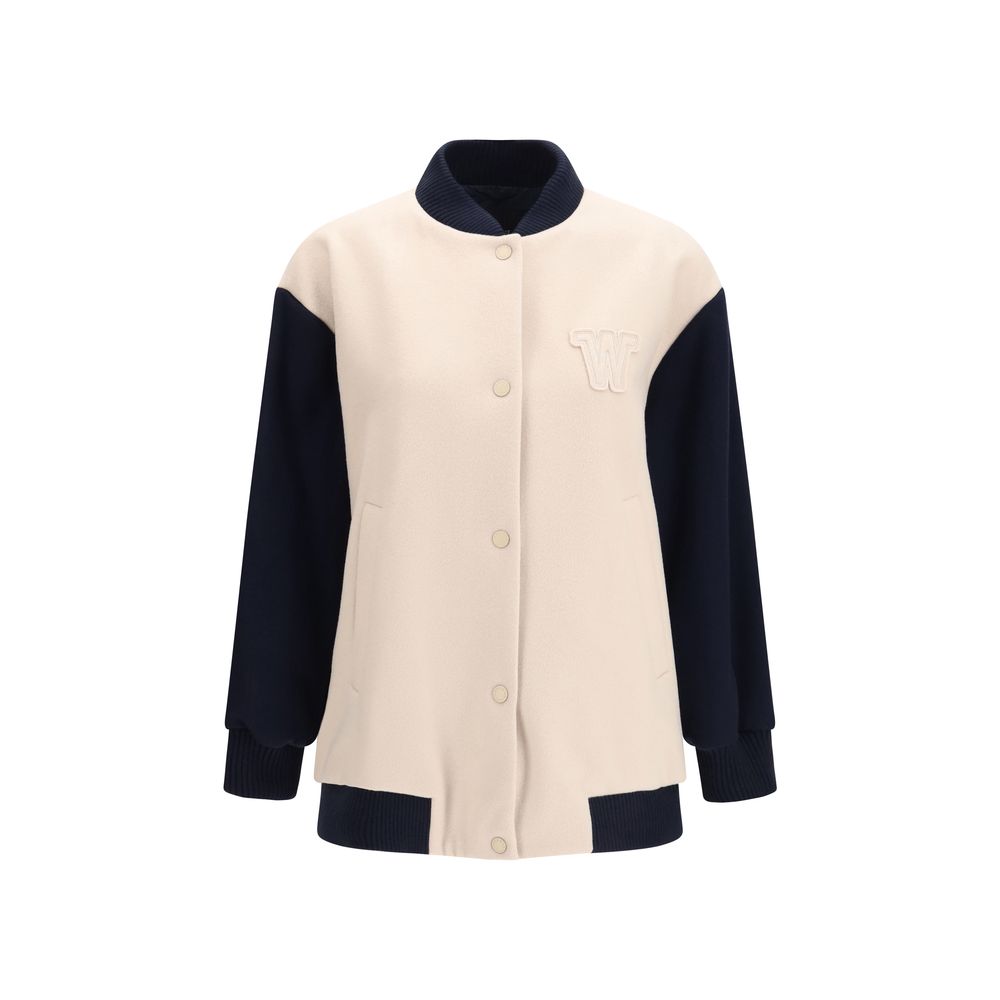 Max Mara Blue Wool Oves Aries Bomber Jacket