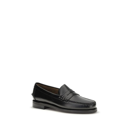 Sebago Black Calf Leather Bos Taurus Slip-On Loafers EU43/US10