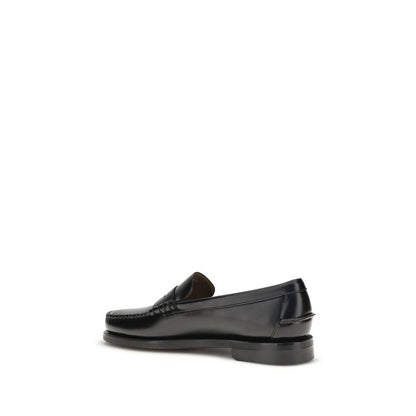 Sebago Black Calf Leather Bos Taurus Slip-On Loafers EU43/US10