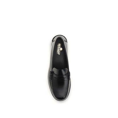 Sebago Black Calf Leather Bos Taurus Slip-On Loafers EU43/US10