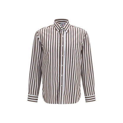 Sebago Nezinscot Shirt Brown Cotton Pattern M