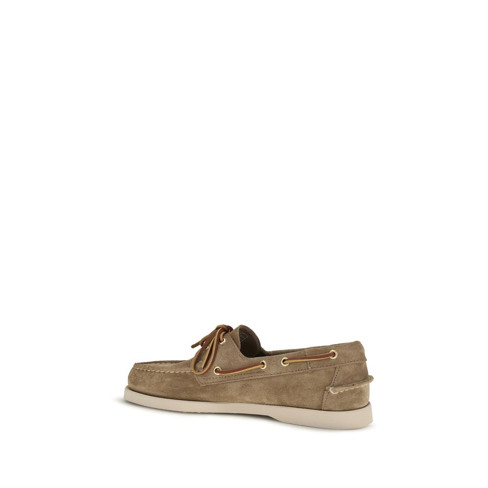 Sebago Beige Calf Leather Bos Taurus Slip-On Loafers EU39.5/US6.5, EU40/US7, EU40.5/US7.5, EU44/US11
