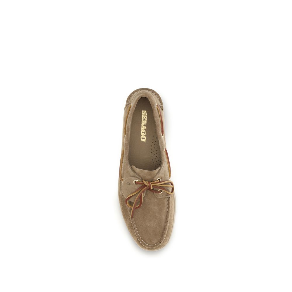 Sebago Beige Calf Leather Bos Taurus Slip-On Loafers EU39.5/US6.5, EU40/US7, EU40.5/US7.5, EU44/US11