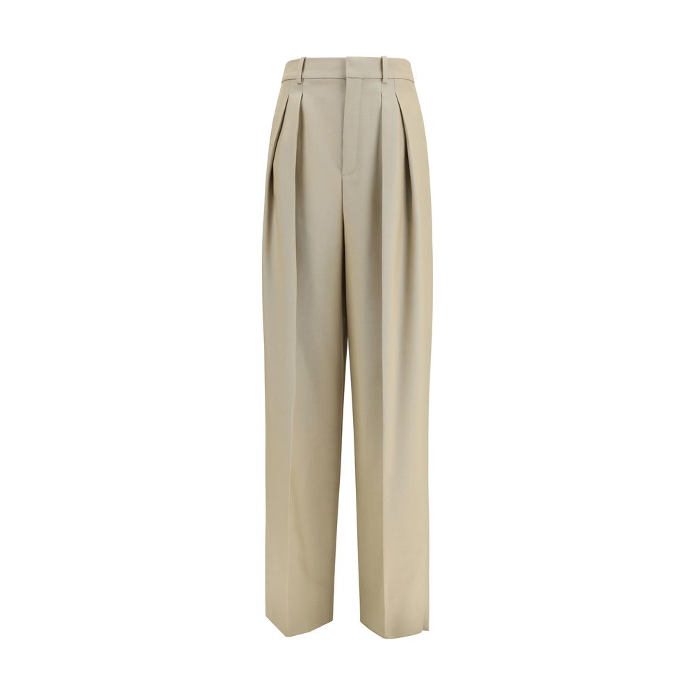 Saint Laurent Beige Wool Oves Aries Tailored Dress Pants