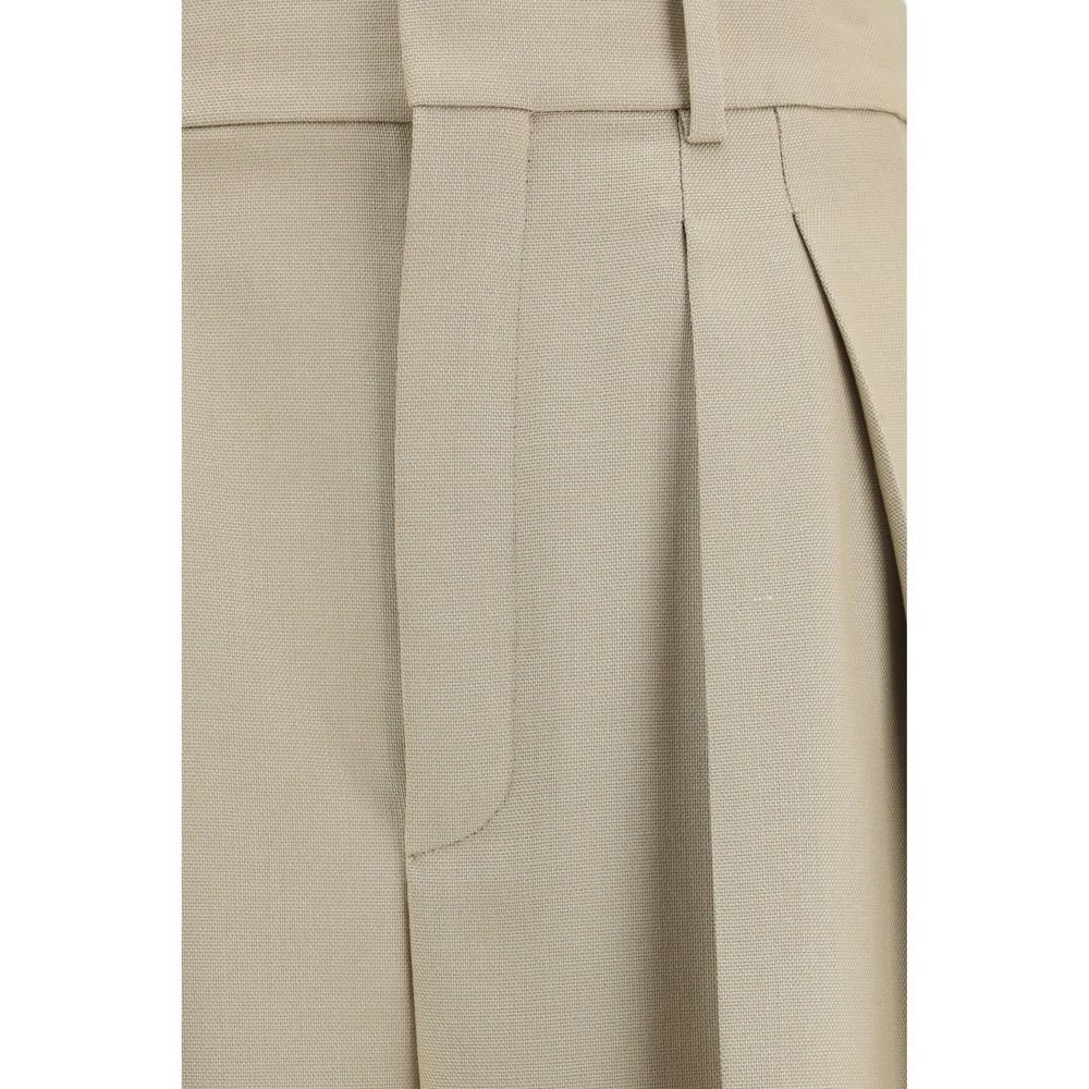 Saint Laurent Beige Wool Oves Aries Tailored Dress Pants