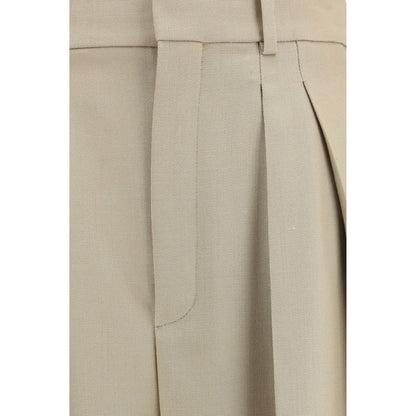 Saint Laurent Beige Wool Oves Aries Tailored Dress Pants