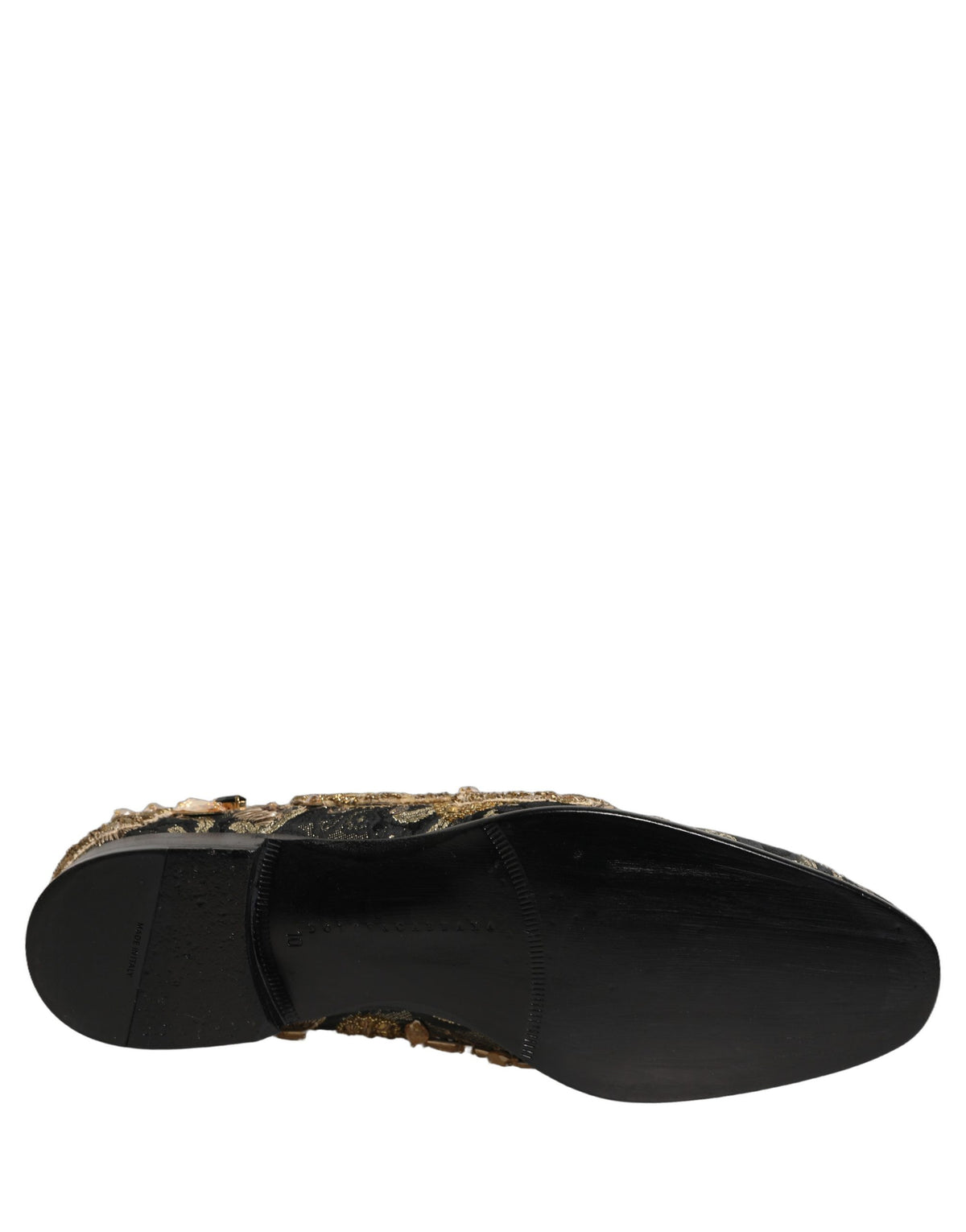 Dolce & Gabbana Black Velvet Embellished Dress Loafers
