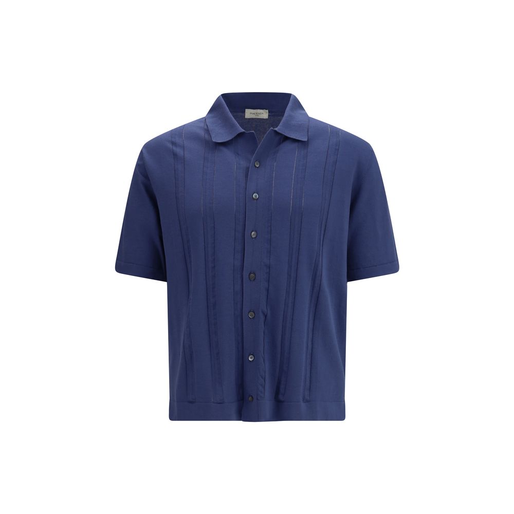 Piacenza Cashmere Blue Cotton Polo Shirt - IT50 | L