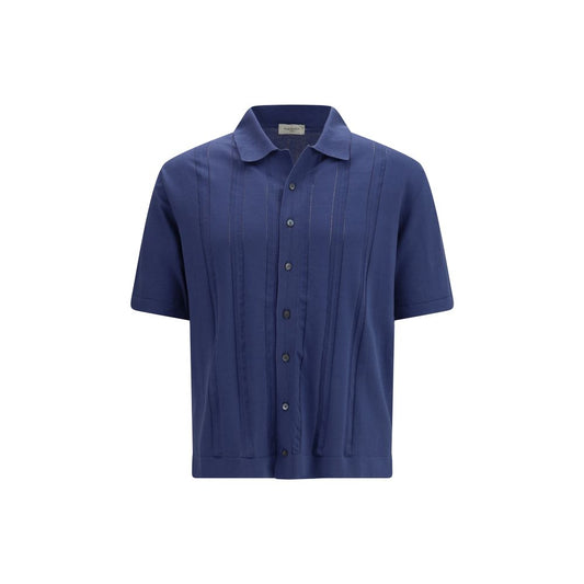 Piacenza Cashmere Blue Cotton Polo Shirt - IT50 | L