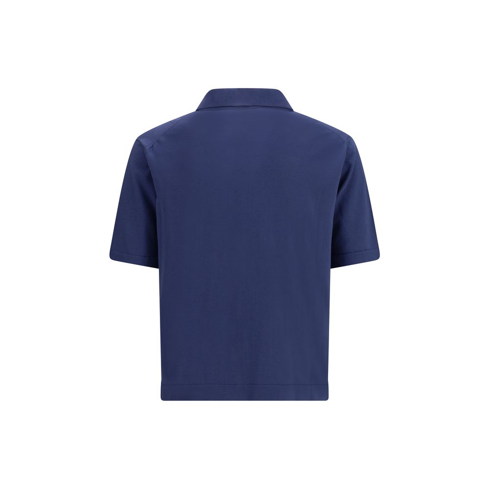 Piacenza Cashmere Blue Cotton Polo Shirt - IT50 | L