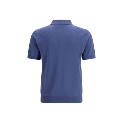 Piacenza Cashmere Blue Cotton Polo Shirt IT46 | S