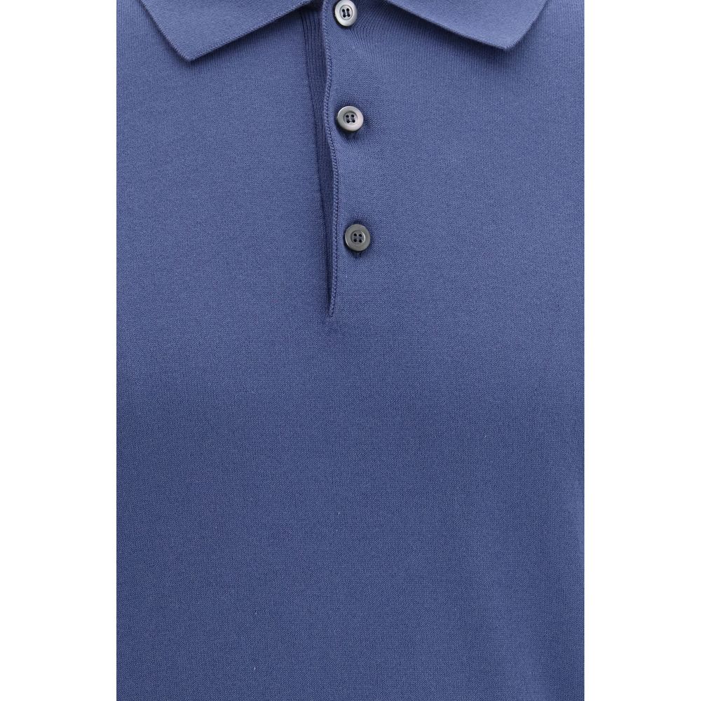 Piacenza Cashmere Blue Cotton Polo Shirt IT46 | S