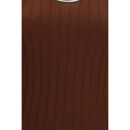 Brunello Cucinelli Bordeaux Wool Oves Aries Sleeveless T-Shirt