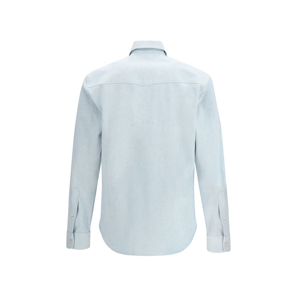 Umit Benan Blue Denim Shirt: Contemporary Western Elegance
