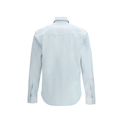 Umit Benan Blue Denim Shirt: Contemporary Western Elegance