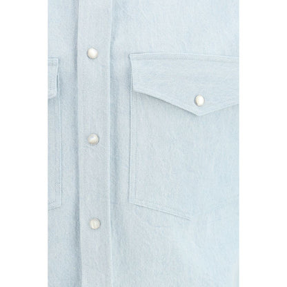 Umit Benan Blue Denim Shirt: Contemporary Western Elegance