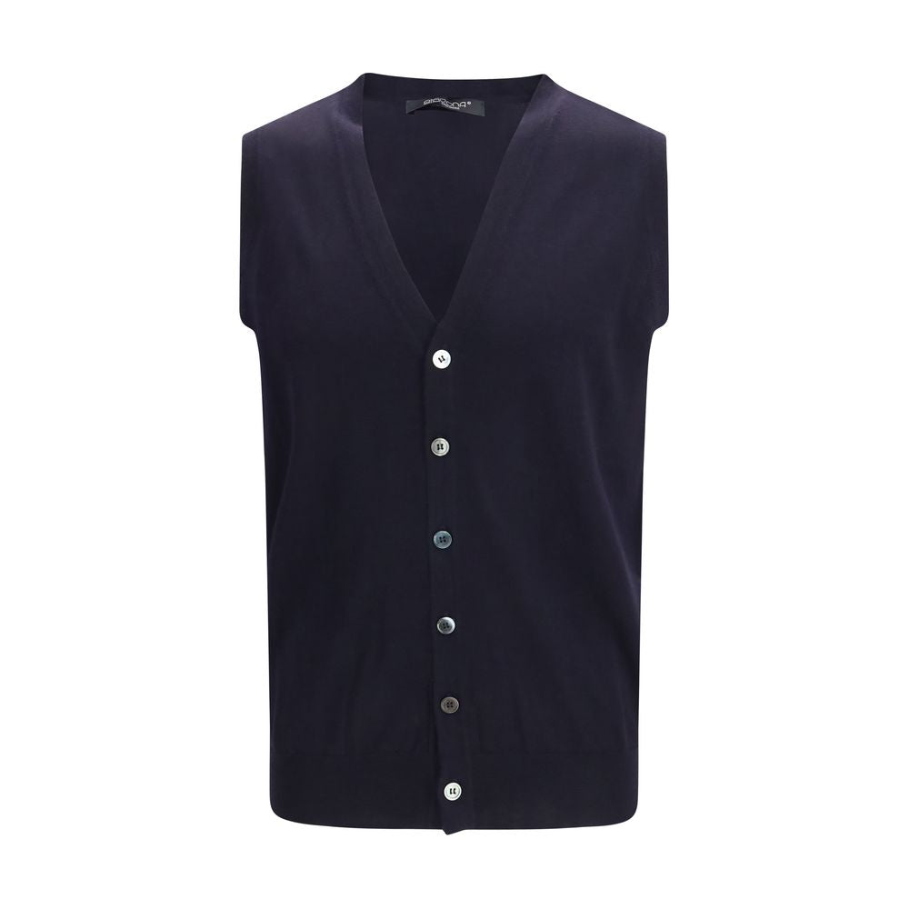Aragona Cashmere Blue Wool Ovis Aries Sleeveless Sweater