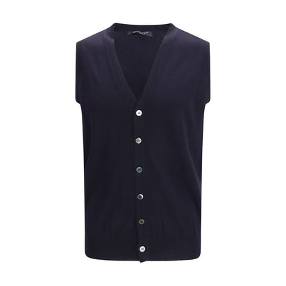 Aragona Cashmere Blue Wool Ovis Aries Sleeveless Sweater