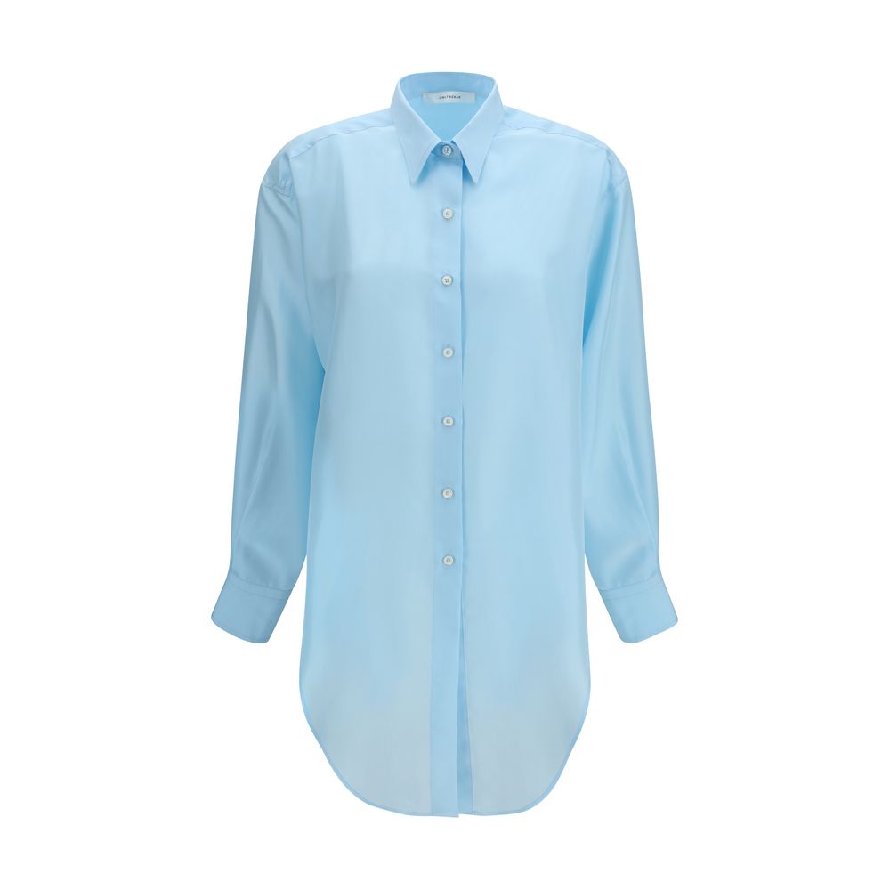 Umit Benan Blue Silk Dress Shirt