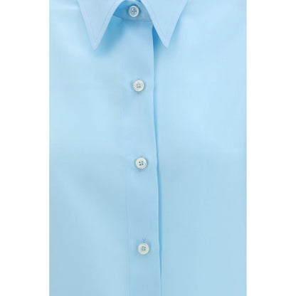 Umit Benan Blue Silk Dress Shirt