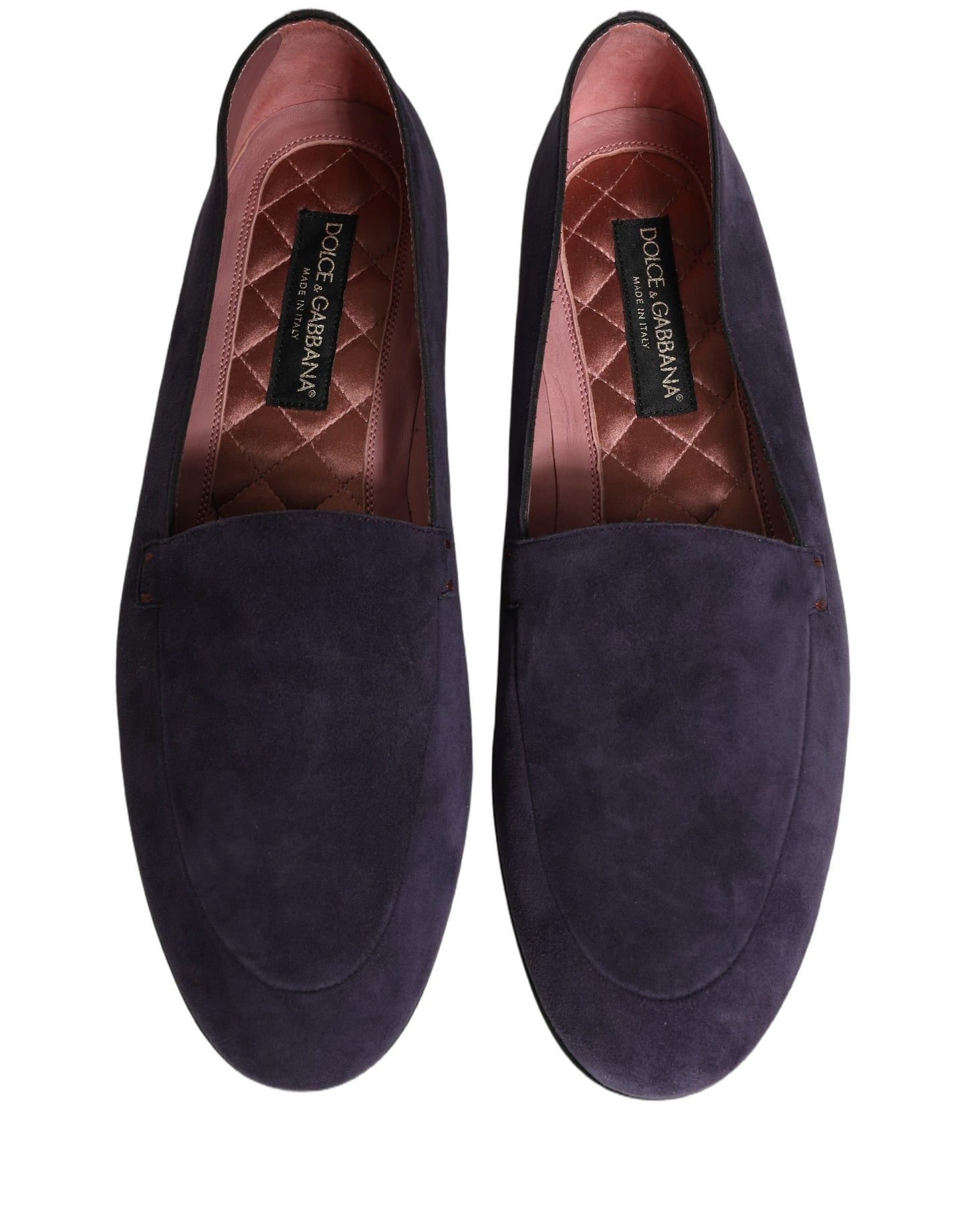 Dolce & Gabbana Violet Velvet Slip-On Loafers for Men