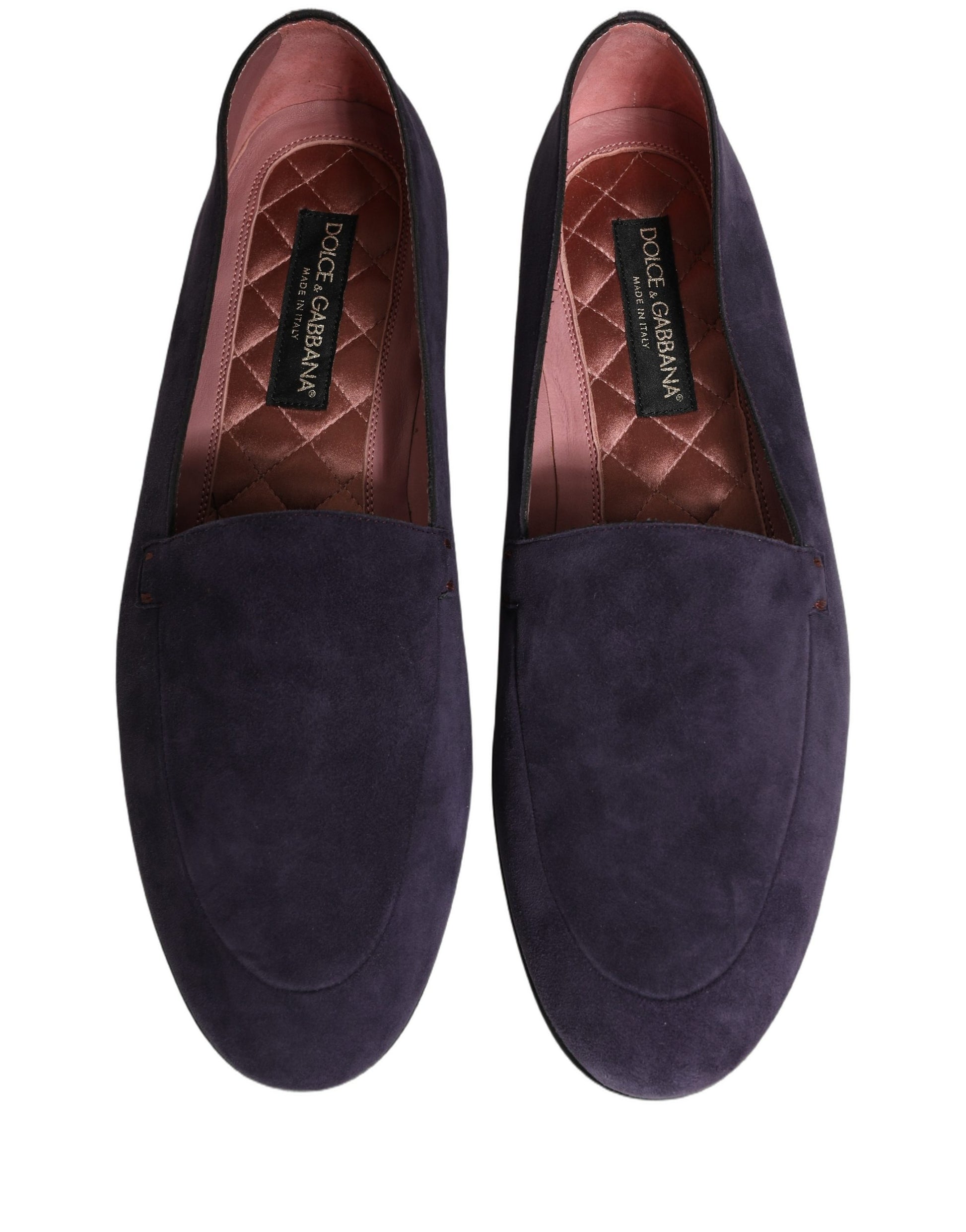 Dolce & Gabbana Violet Velvet Slip-On Loafers for Men