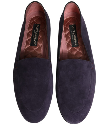 Dolce & Gabbana Violet Velvet Slip-On Loafers for Men