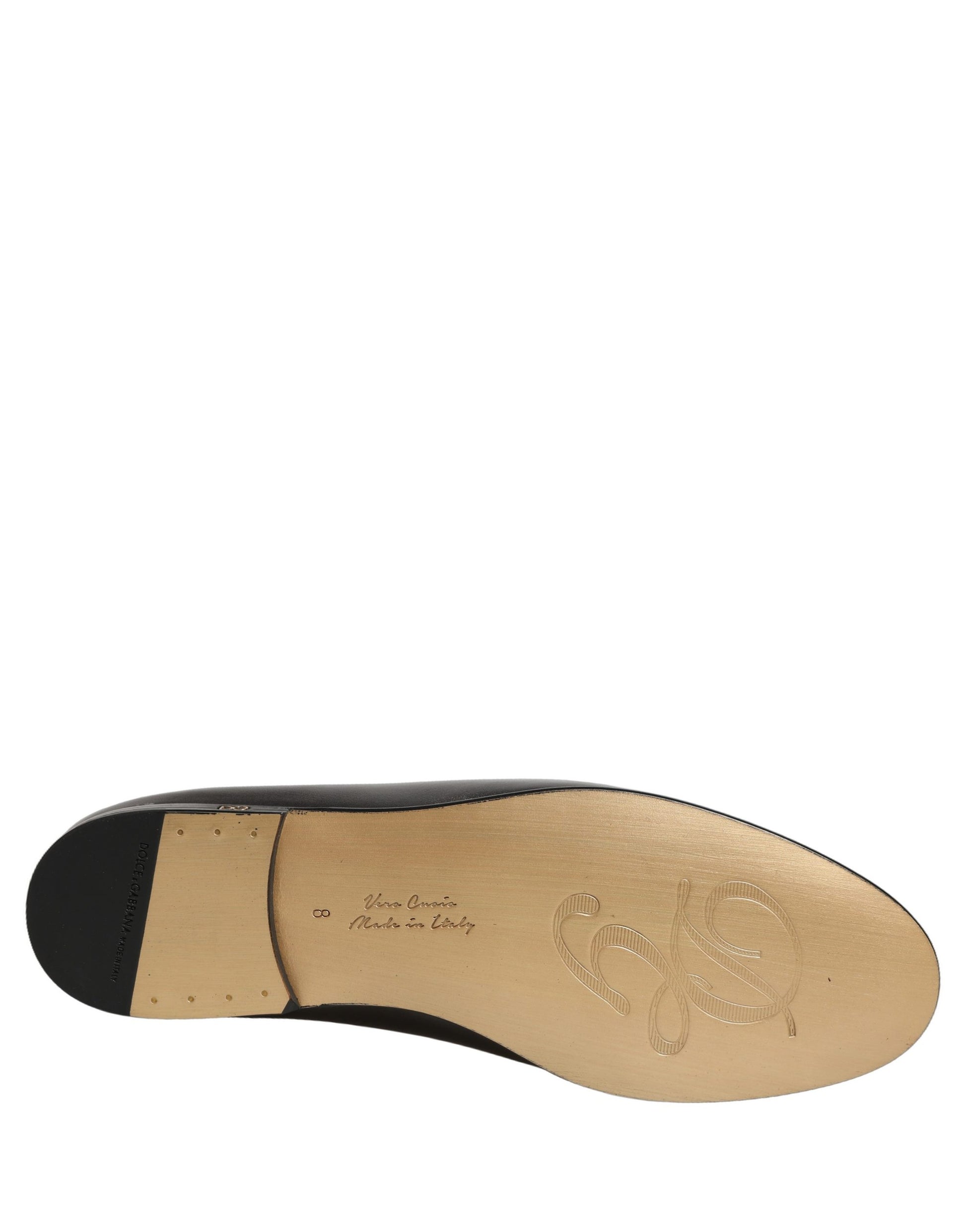 Dolce & Gabbana Silver Leather DG Logo Slip On Loafers