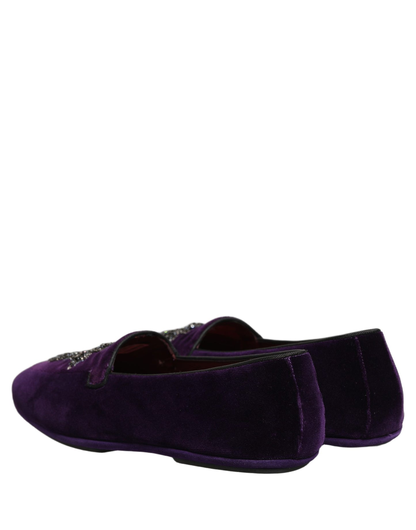 Dolce & Gabbana Violet Suede Embellished Dress Loafers