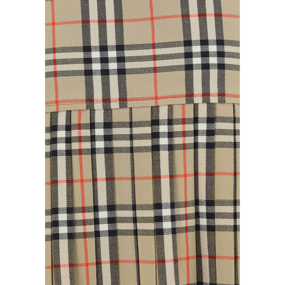 Burberry Zoe Check Beige Wool Mini Skirt