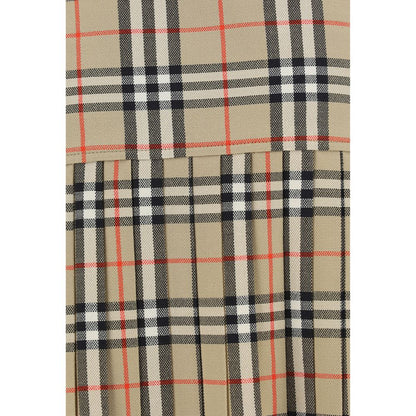 Burberry Zoe Check Beige Wool Mini Skirt