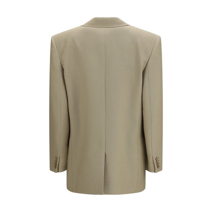 Saint Laurent Beige Single Breasted Wool Blazer